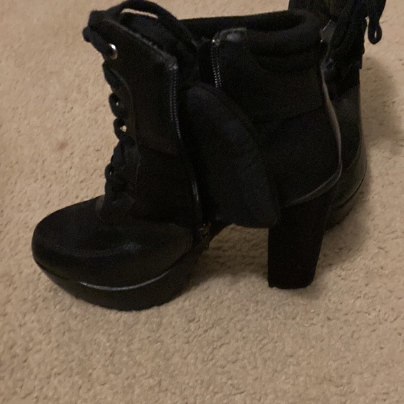 Black combat boots  high heel boots - Picture 3 of 5